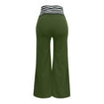 thumbnail image 5 of WTOBBY Women's Hollow Belt Detail Flared Wide Leg Pants - Office Casual Trousers with High Waist & Stretch Fabric for Professional Chic Looks,Green S, 5 of 5