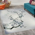 thumbnail image 2 of Nature Decorative Rug, Flowers Buds and Birds with Cherry Branches Style Art Painting Effect, Quality Carpet for Bedroom Dorm and Living Room, 6 Sizes, Ceil Blue, by Ambesonne, 2 of 4