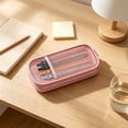 thumbnail image 6 of Clear Mesh Pencil Bag,Large Capacity Zipper Pencil Case with Elastic Band Pen Holder for Stationery Supplies Storage,Aesthetic Pencil Pouch for Teenager,Pink, 6 of 6