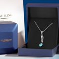 thumbnail image 5 of Gem Stone King 925 Sterling Silver Musical Eighth Note Pendant Necklace with Chain Oval Apatite Moissanite (0.56 Cttw), 5 of 6