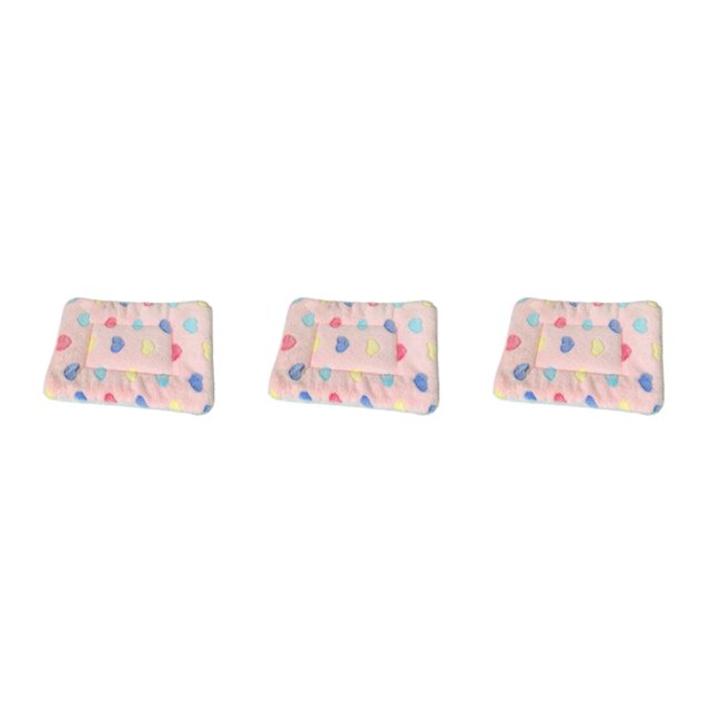 Ruiboury Polyester Washable And Machine Washable Cartoon Sleeping Mat For Pets Cartoon Dog Sleeping Mat pink heart 30*40cm 3Set