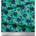 thumbnail image 2 of Soimoi Green Poly Georgette Fabric Leaves,Insect & Floral Artistic Decor Fabric Printed BTY 52 Inch Wide, 2 of 3