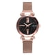 thumbnail image 1 of Reloj de pulsera de cuarzo con correa de malla y esfera redonda con destello de estrella colorida para hombres con estilo (oro rosa), 1 of 4