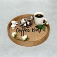 thumbnail image 5 of Elegant Designs 13.75" Decorative Round Wood Serving Tray with Handles, "Coffee Bar", Natural Wood, 5 of 7