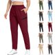 thumbnail image 1 of Pincandy Women's Plus Size Drawstring Solid Color Sports Pants with Zipper, Pockets, Casual & Workout Wear, 1 of 6