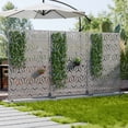 thumbnail image 3 of MAYEERTY Outdoor Metal Privacy Screen 6ft × 4ft Gray, 6-Panel Geometric Y-Pattern Decorative Screen for Garden, 3 of 6