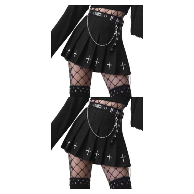 Sonducket plisada de poliéster transpirable para mujer, elegante y fresca, embellece la media de cintura curva del cuerpo Type2 NO2