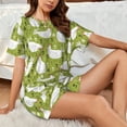 thumbnail image 4 of Wukai Lovely Chickens Print Women's Pajama Set - Short-Sleeve Top and Shorts with Elastic Waistband and Pockets for Loungewear, Yoga, and Casual Wear-X-Large, 4 of 8