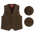 thumbnail image 3 of Gioberti Boy's Tweed Plaid Formal Suit Vest, 3 of 4