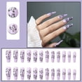 thumbnail image 4 of Yuanmo Long Coffin False Nails, Full Cover Press on Nail, Purple, Butterfly, 24 Pieces, 4 of 5