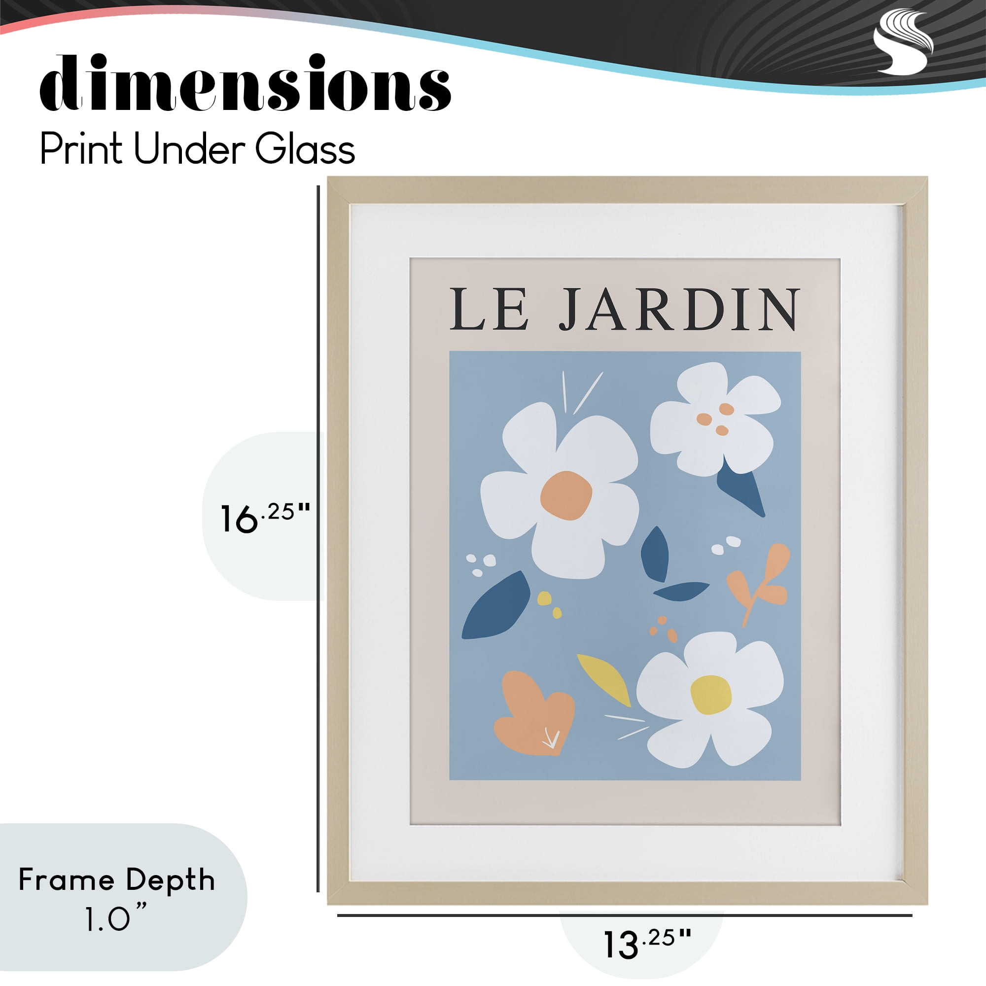Stupell Industries Bouncing Floral Le Jardin Birch Framed Print Under Glass, design by Anna Quach