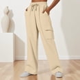 thumbnail image 4 of Women Oversized Wide Leg Cargo Sweatpants JIANLAI ,Drawstring Elastic Waist Casual Athletic Pants With Multi‑Pockets, Soft Cotton‑Blend Loose Fit Streetwear Trousers For Daily Workout Lounging, 4 of 8