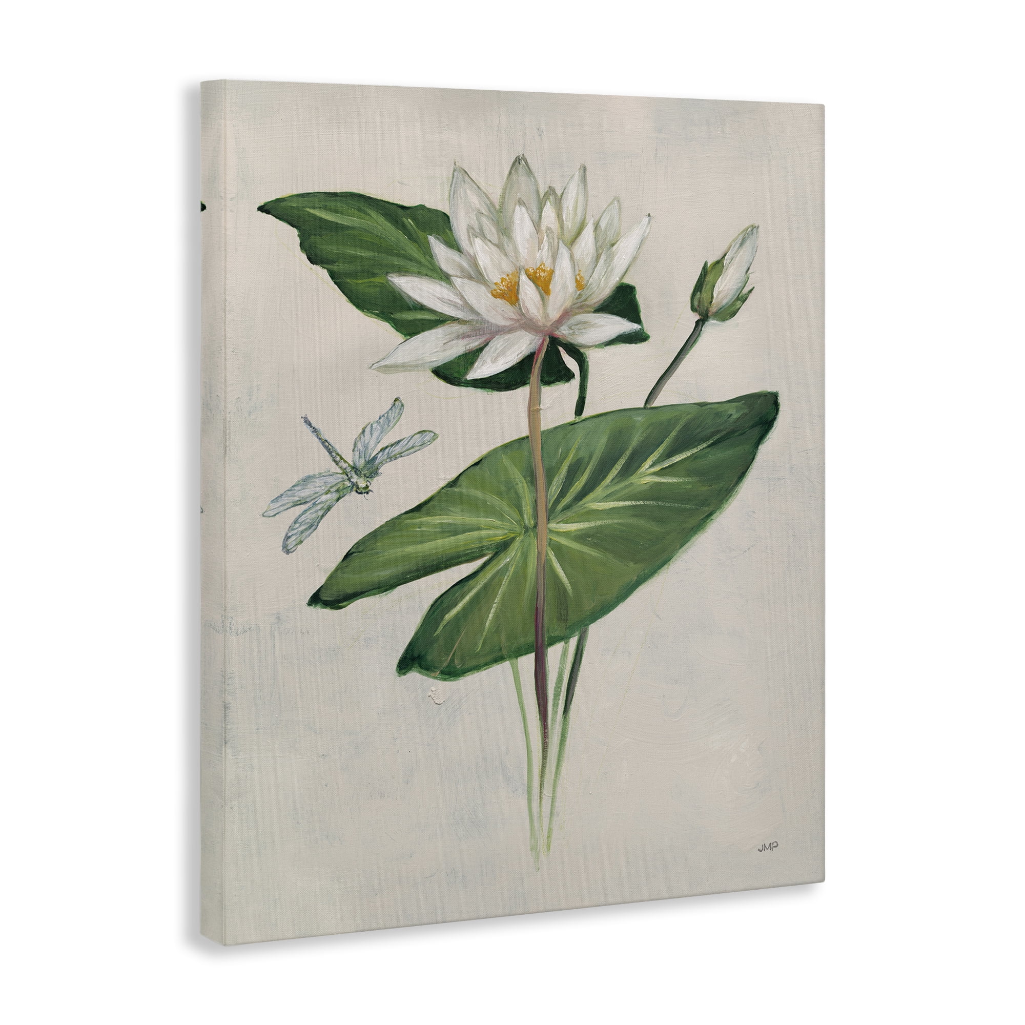 Stupell Industries Graceful Lily Pad Plants & Flowers Painting Wrapped Canvas Art Print Wall Art, 24 x 30