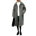 thumbnail image 2 of Atogsazn Womens Sherpa Winter Coat Fleece Button Up Long Sleeve Jacket Soft Warm Outerwear Tops Clothing with Pocket Gray L Fashion, 2 of 8