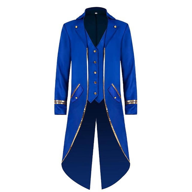Disfraz de Halloween para hombre Disfraz de esmoquin retro de longitud media para hombre Pompotops oipoqjl40204