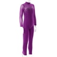 thumbnail image 5 of iEFiEL Girls Juniors Mesh Long Sleeve Shiny Rhinestone Decor Dance Gymnastics Jumpsuit, 5 of 7