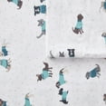 thumbnail image 4 of Intelligent Design Cozy Soft 3-Piece Twin XL Cotton Flannel Printed Sheet Set, Teal Dogs, 4 of 6