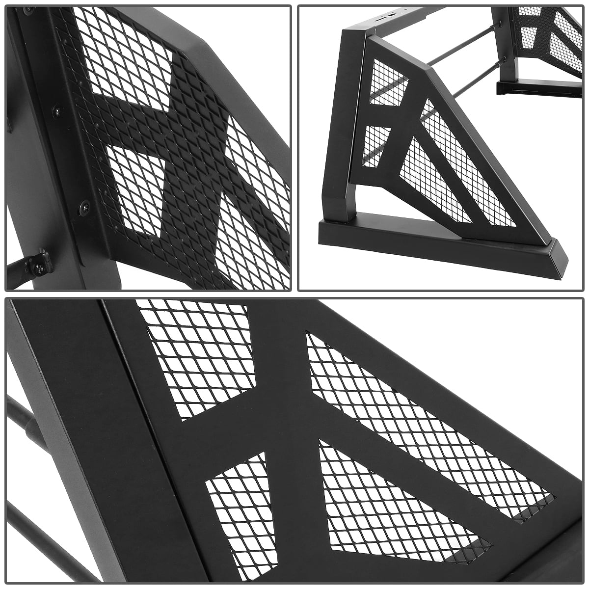 DNA Motoring TCRB-004 For 2007 to 2018 Toyota Tundra Styleside Truck Bed Heavy Duty Aluminum Mesh Chase Rack Roll Bar Assembly 08 09 10 11 12 13 14 15 16 17