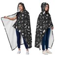 thumbnail image 2 of Wearable Blanket,Black Gothic Skull Spider Pattern Hooded Wearable Flannel Blanket for Adults & Teens with Buckle,Winter Poncho Shawl Wrap Cape,60"x80", 2 of 3