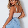thumbnail image 4 of PENGXIANG Combinaison Sans Manches Slim pour Femmes Dentelle Extensible Col en V Justaucorps Bodycon, 4 of 5