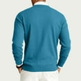thumbnail image 4 of Domuza Crew Neck Sweaters Men Long Sleeve Ribbed Textured Knitt Sweaters Fall Winter Thermal Trendy Regular Fit Solid Color Pullover Sky Blue M, 4 of 6