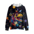 thumbnail image 5 of Xoenoiee Dinosaur Star Universe Print Hoodies for Boys Pullover Kids Teens Fleece Jacket Sweatshirts Long Sleeve Hoody Tunic with Pocket Novelty Holiday Party Costume Sports Shirt with Zipper, M, 5 of 7