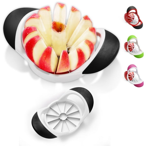 Apple Slicer Corer,4.72 Inch Apple Slicer Super Sharp Apple Cutter with 12 Stainless Steel Blades and Anti-slip Handle(white