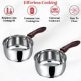 thumbnail image 6 of Stainless Steel Milkpan/Saucepan Set of 2-1 Litre and 1.6 Litre,Tea/Chai Pan,Riveted Sturdy Bakelite Handle,Induction and Gas Base, 6 of 7