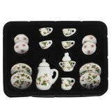 Service à Thé Miniature En Céramique BESPORTBLE Avec Motif Cerise - Accessoires Réalistes Pour Maison De Poupée Et Décoration