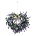 thumbnail image 5 of WRISTBIQUE Hanging Artificial Lavender Wreath Purple Plastic Door Decoration 40.0X36.0X2.4In 1Pack, 5 of 8
