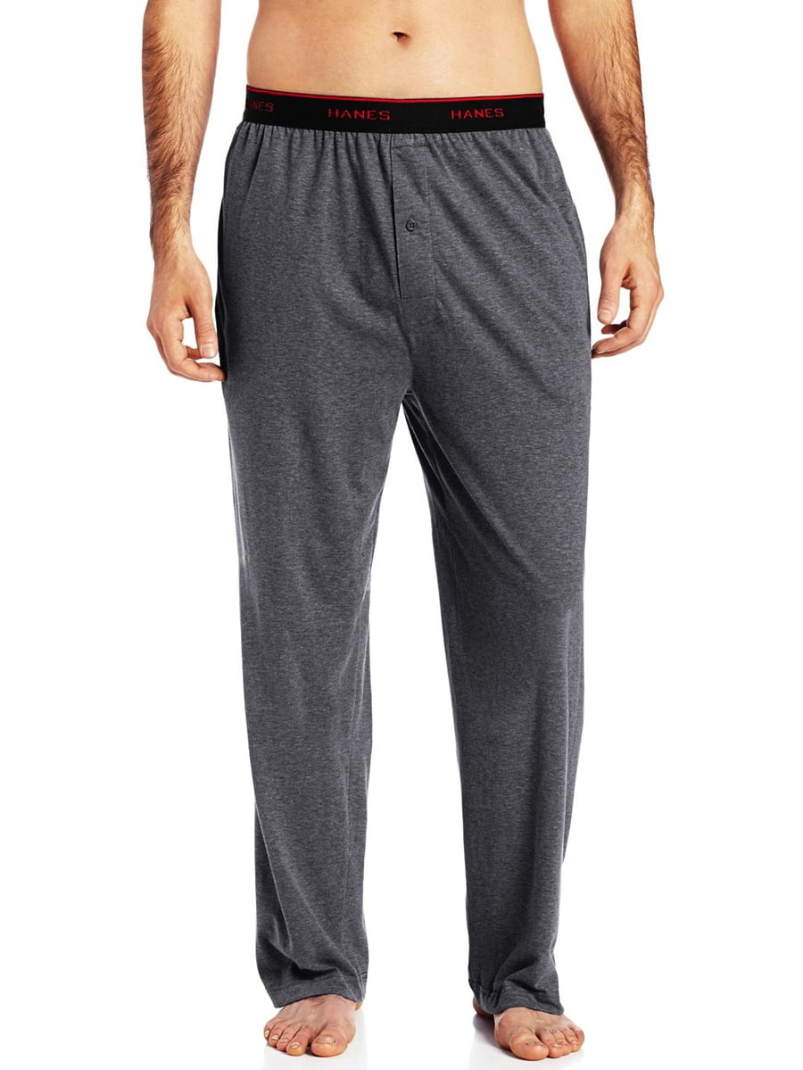 Hanes - Hanes Men's Tagless Sleep Lounge Pants Solid Knit Cotton With