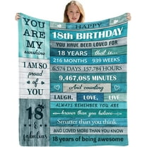 18th Birthday Gifts for Girls, 18 Year Old Girl Birthday Gifts, Happy 18th Birthday Gifts Ideas,18 Year Old Gifts for Daughter Sister Bestie,18th Birthday Decorations for Girls 60"x50" Blanket