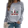 thumbnail image 1 of Innerwin Sweatshirts de Noël Imprimé Gnome pour Femmes Pull Col Rond Confortable Gris L, 1 of 2
