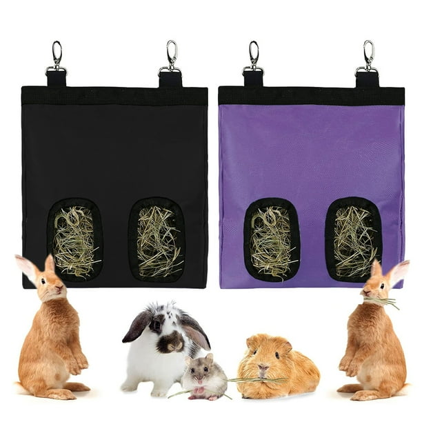pieces of guinea pig hay feeder bag rabbit hay bag small animal hay feeder storage hay bag hanging feeder bag chinchilla rabbit feeder Walmart