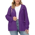 thumbnail image 2 of Avoogue Women Plus Size Waterproof Rain Jacket Raincoat Packable Outdoor Hooded Windbreaker, 2 of 7