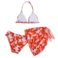 thumbnail image 7 of ZHANGDER Girls Swimsuits 2 Piece Bathing Suit Swimsuits for Teens Comfortable and Breathable Halterneck Cute Bikini Swimsuitswith Cover Ups Beach Skirt, Red 14-15 Years, 7 of 7