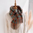 thumbnail image 1 of Womens Plaid Scarf Large Long Blanket Check Wrap Shawl with Tassel, 1 of 6