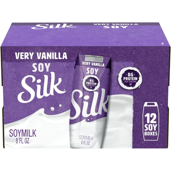 Silk Shelf-Stable Very Vanilla Soy Milk Singles, 8 Oz., 12 Count
