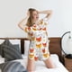 thumbnail image 5 of Balery Cute Fox with Heart Conjunto de Pijama para Mujer con Estampado, Dos Piezas de Manga Corta y Shorts, Ropa de Dormir Suave con Cuello Redondo y Bolsillos-Small, 5 of 6