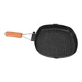 thumbnail image 3 of Frying Pan Outdoor Household Folding Beech Handle Energy Saving Non Stick Stripes Steak Special Pan Grilling Pan 28x28cm-OEIN, 3 of 5