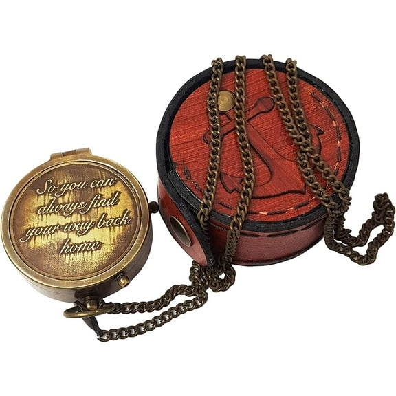 Indian Nautical Instruments Camping Compass Engraved with “So You Can Always Find Your Way Back Home”, Gift Compass for Christmas