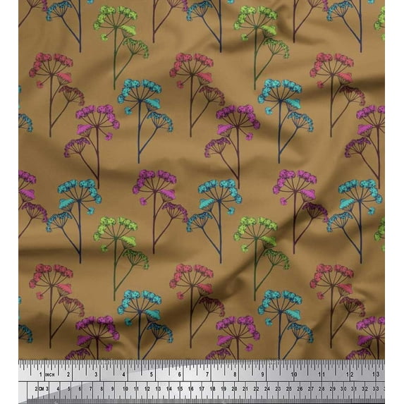 Soimoi Cotton Poplin Fabric Flower Artistic Print Fabric by Yard 56 Inch Wide