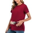 thumbnail image 5 of gakvbuo Funny Maternity Shirts For Pregnant Women Plus Size Maternity Tops Ladies Fashion Solid Color Print Short Sleeve Pregnant Woman Casual Clothe Top, 5 of 8