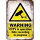 thumbnail image 1 of Chapa Advertencia Monitoreo Metal Vintage Pintura Hierro Rectangular 20x30cm, 1 of 9