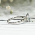 thumbnail image 4 of HeartsAndYou 4ct Emerald Cut Natural Aquamarine Moissanite Accents Ring 14k SOLID White Gold, 4 of 9