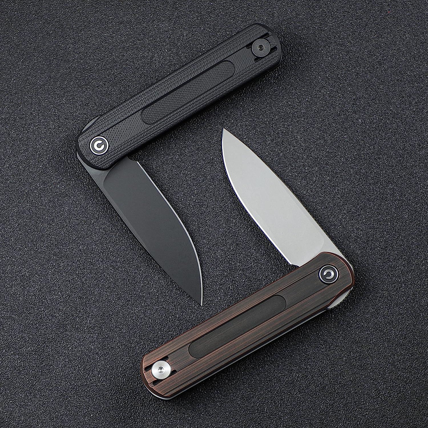 CIVIVI Foldis Pocket Folding Knife, 2.67-in Black Stonewashed Nitro-V Steel Blade, G10 Handle with Double Detent Slip Joint Pocket Knife C21044-3