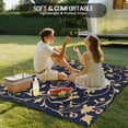 thumbnail image 4 of Abstract Floral Art Outdoor Rug 3x5 Ft - Reversible Patio Rug Outdoor Camping Rugs, Vintage Golden Retro Washable Indoor Outdoor Area Rugs, Non-Slip Outdoor Carpet Runner for Deck/Porch, 4 of 8