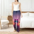 thumbnail image 4 of Fotbe Sunset Truck Highway Pantalones de Pijama para Mujer, Pantalones de Dormir, Pantalones Pj con Cordón y Bolsillos-Large, 4 of 6