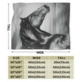 thumbnail image 3 of Kll Fleece Blanket Plush Throw Blanket Running Horse Black And White,Soft Fuzzy Cozy Flannel Blanket For Couch Sofa Bed.(40"X30"), 3 of 9