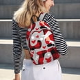 thumbnail image 5 of Bixox Buffalo Plaid Love And Gnome Printing Canvas Backpack Lightweight Casual Travel Backpack School Backpack Fits 15.6 Inch Notebook, 5 of 5